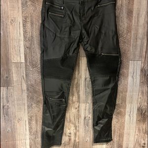 Women’s faux leather moto pants